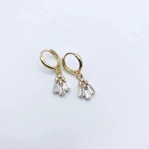PETIT Cubic Zirconia Huggie Hoops Earrings